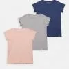 Friboo 3 PACK GIRL RIB TEE - T-Shirt Basic - 401 - Light Pink_102 - Grey_503 - Dark Blue, Kinder -Friboo Verkäufe 36e9a6ea007a4499b14303c7c5e17604