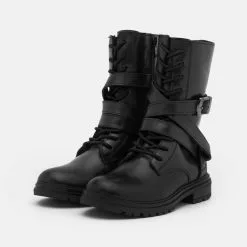 Friboo LEATHER - Schnürstiefel - Black, Kinder -Friboo Verkäufe b67407c76ada48aaa2c89da07f90a17f