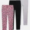 Friboo BASIC GIRLS 3 PACK - Leggings - Hosen - Pink - 402_grey - 102_black - 802, Kinder -Friboo Verkäufe c0edb8ffa30a4f519ce546294f1b6b0a