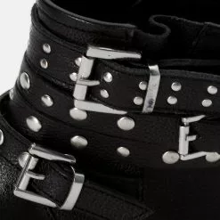 Friboo LEATHER BOOTIES - Cowboy-/Bikerstiefelette - Black, Kinder -Friboo Verkäufe ce3a72196f784138aad69c49041870b7